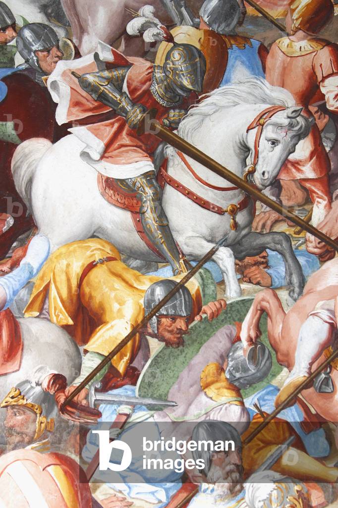 Battle scene, detail from the frescoes in the Hall of Battles (fresco)