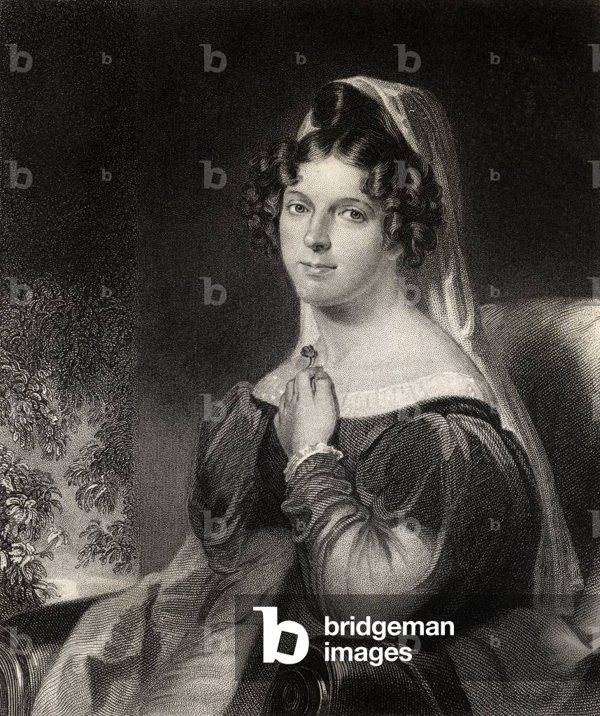 Felicia Dorothea Hemans, engraved by W.Holl, from 'The National Portrait Gallery, Volume 1', published c.1820 (engraving)