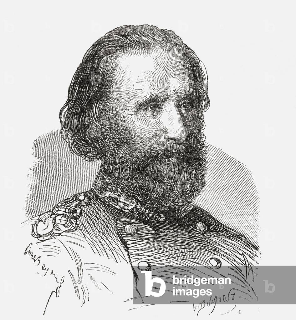 Giuseppe Garibaldi, from 'Societes Secretes, les Francs Macons', published c.1867 (engraving)
