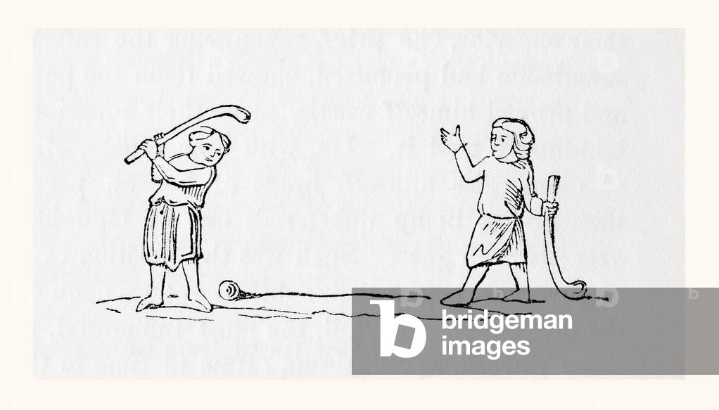 An early form of hockey or bandy ball, from Old England: A Pictorial Museum, pub. 1847