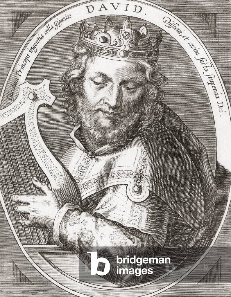 King David, King of Israel, with his harp