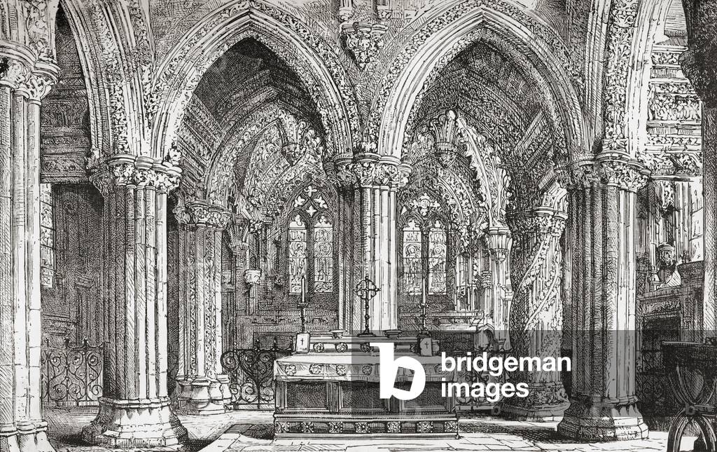 Interior of Rosslyn Chapel, Roslin, Midlothian, Scotland.