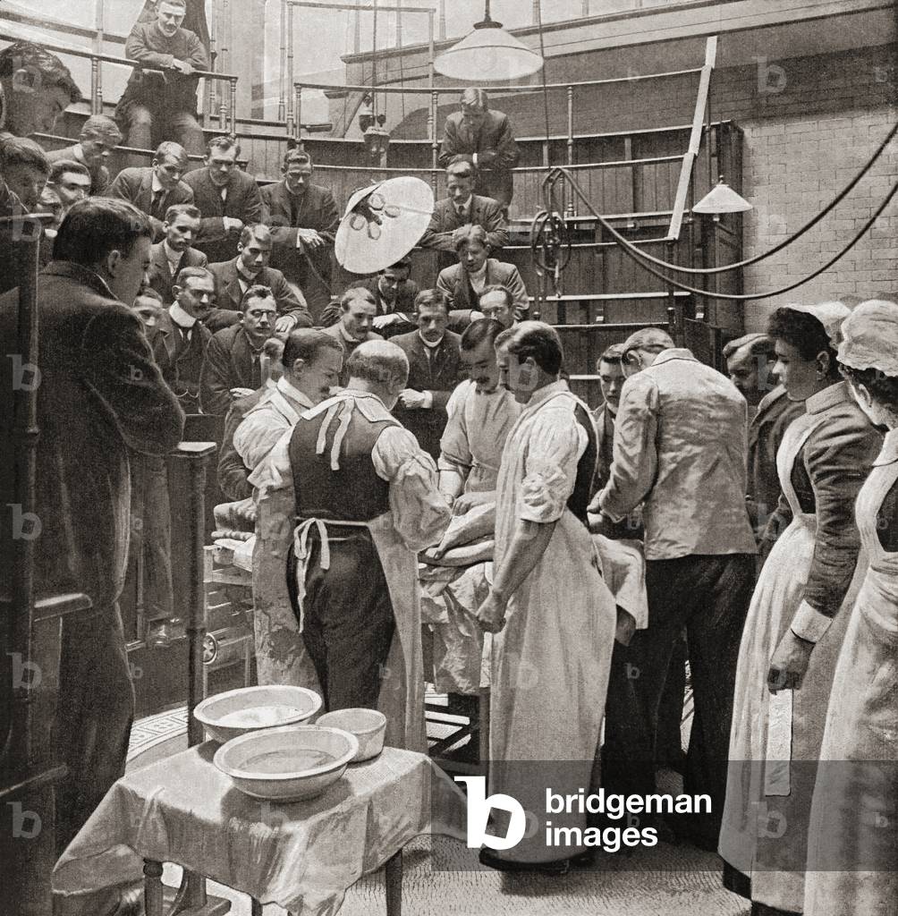 An operation at Charing Cross Teaching Hospital, London, 1901 (print)