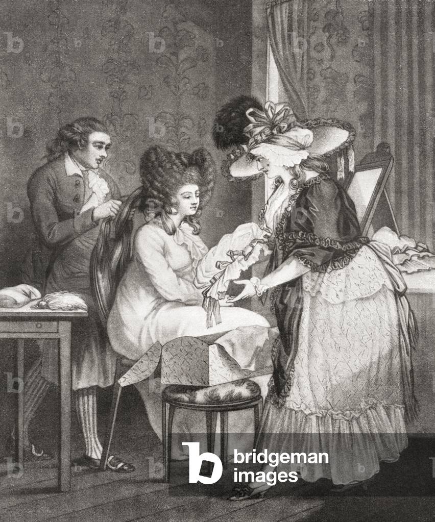 18th century lady at her morning toilette. From Illustrierte Sittengeschichte vom Mittelalter bis zur Gegenwart by Eduard Fuchs, published 1912.