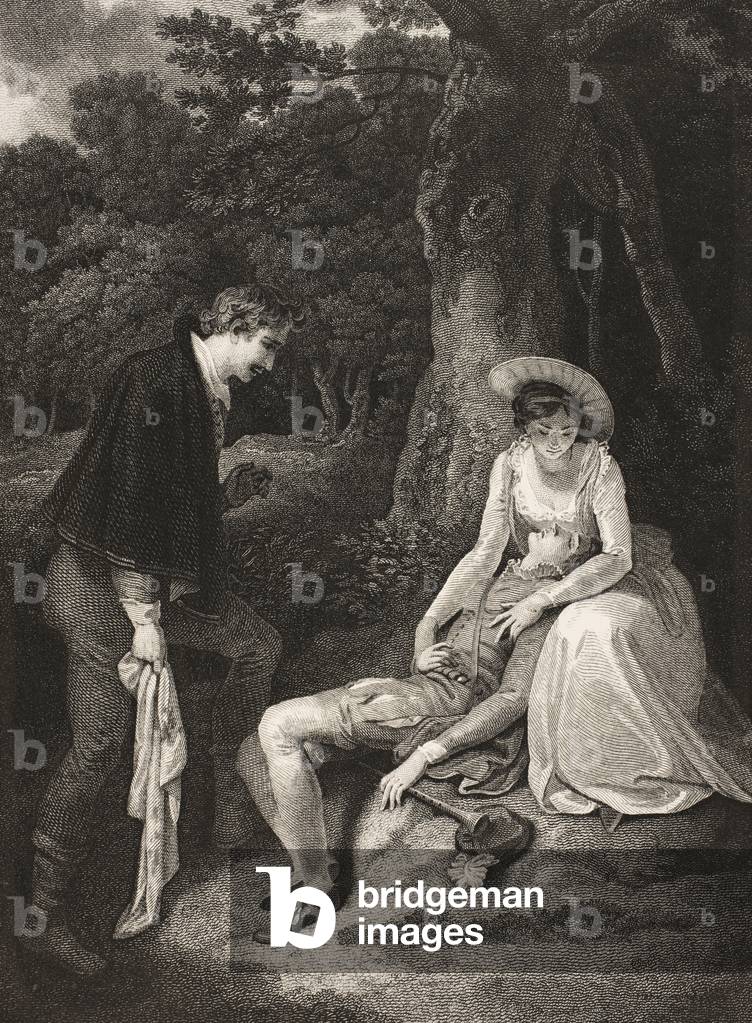 The Forest, Act II, Scene VII, from 'As You Like It', from The Boydell Shakespeare Gallery, published late 19th century (litho)