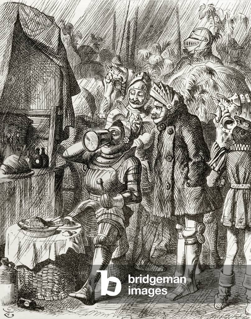 Illustration after J. Tenniel for the poem 'The Cynotaph', from 'The Ingoldsby Legends or Mirth and Marvels', by Thomas Ingoldsby, published in 1865 (litho)