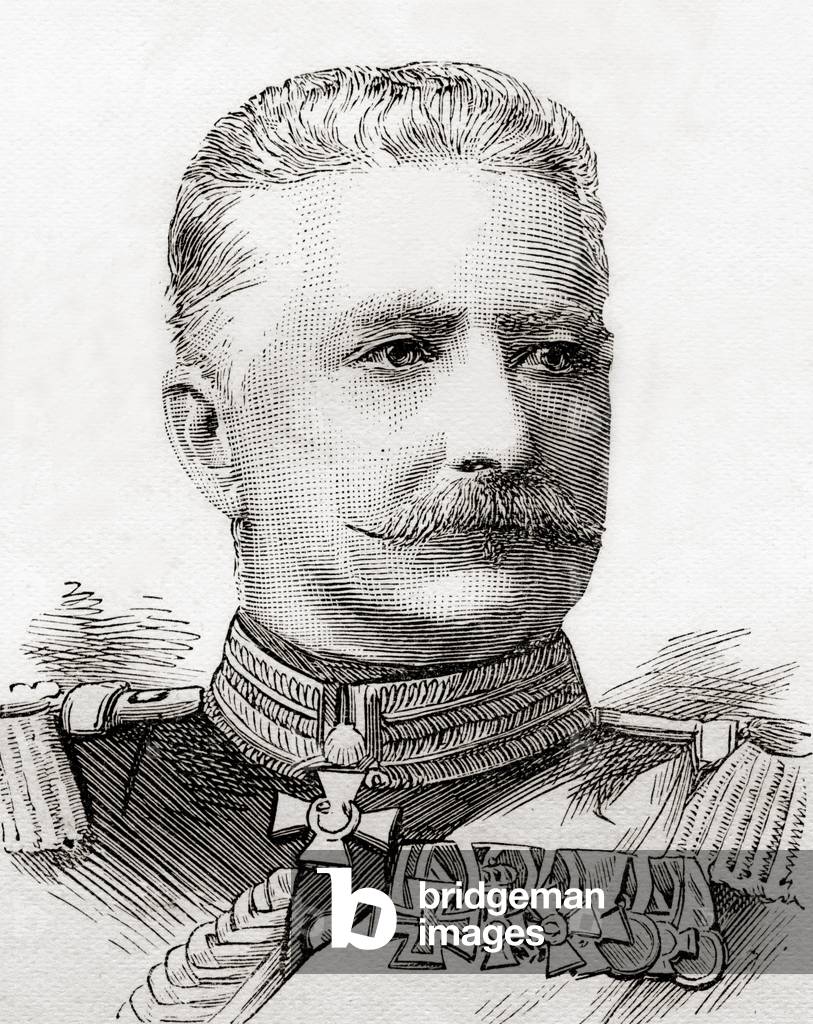 Alfred Ludwig Heinrich Karl Graf von Walderse, 1832 1904.  German Field Marshall General.  From The Review of Reviews, published 1891
