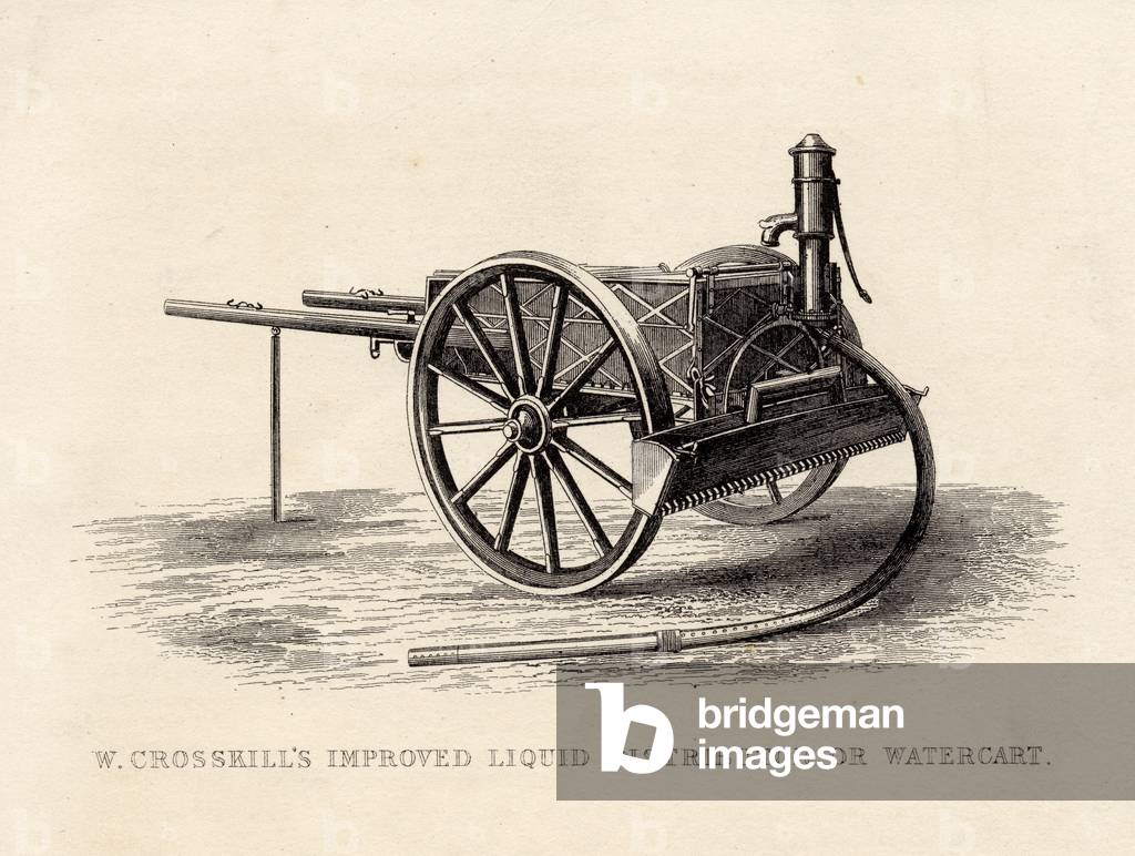 W. Crosskill's Improved Liquid Distributor or Watercart (engraving)