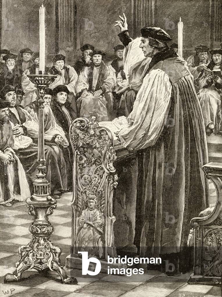 John Colet (1467-1519) preaching (engraving)