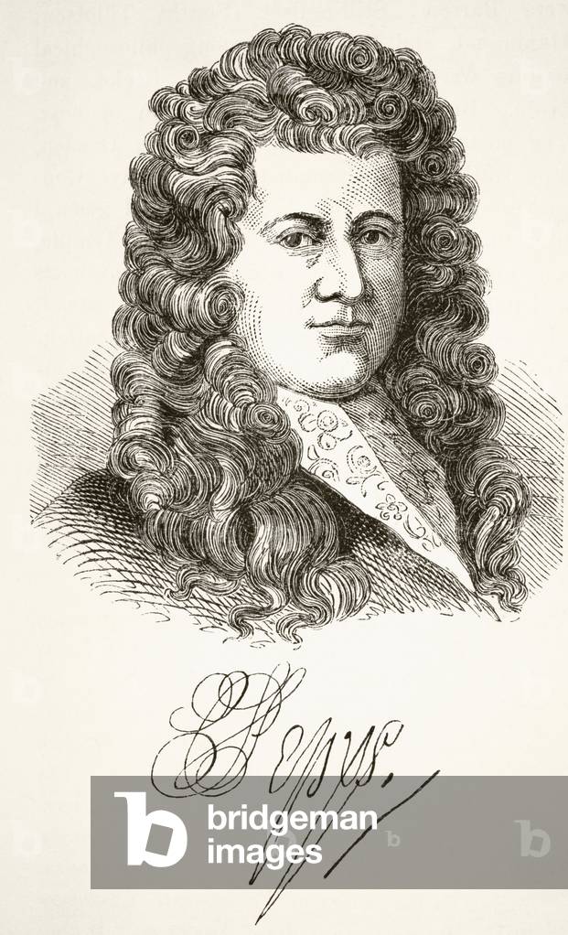 Samuel Pepys, from 'The National and Domestic History of England' by William Aubrey pub. London, c.1890