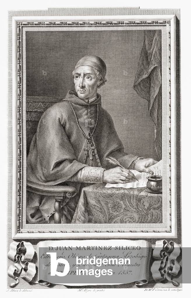 Juan Martínez Silíceo, after an etching in Retratos de Los Españoles Ilustres, Madrid, Spain, pub. 1791
