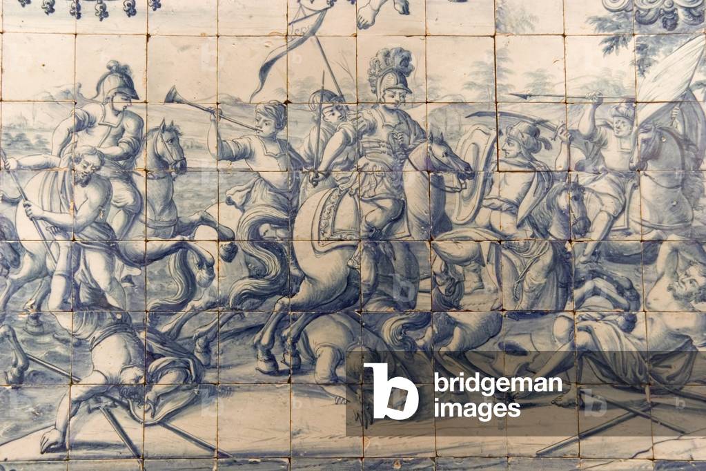 Alexander (356-323 BC) fighting the Persians, c.1745 (ceramic) (see also 237499)