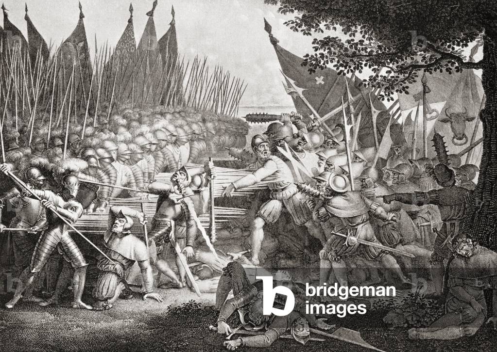 The heroic death of Arnold Winkelried, from Hutchinson's History of the Nations, pub. 1915