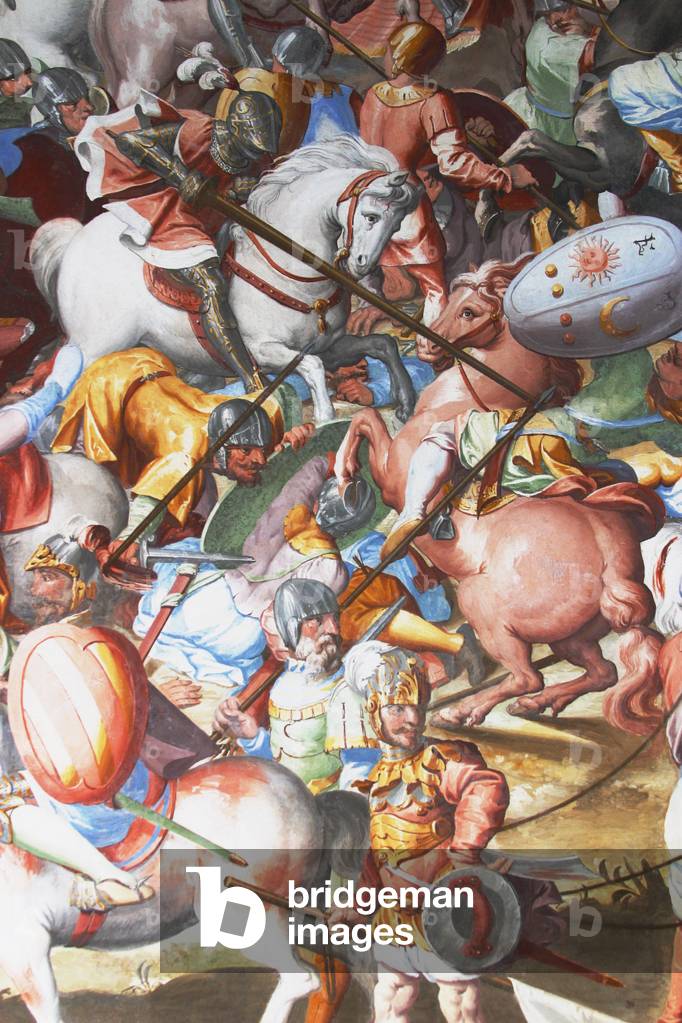 Battle scene, detail from the frescoes in the Hall of Battles (fresco)