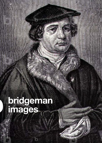 Portrait of Martin Luther (1483-1546) German religious reformer (engraving)