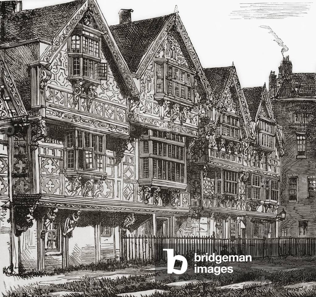 St. Peter's Hospital, Bristol, England in the 19th century before its destruction in the Bristol Blitz of 1940.