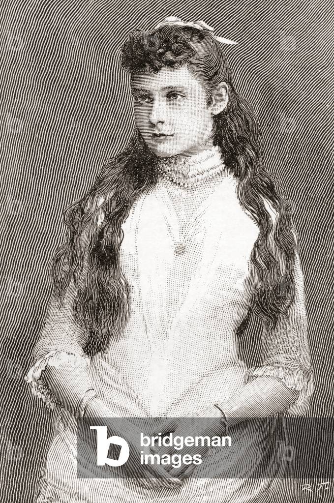 Alix of Hesse and by Rhine later Alexandra Feodorovna,  1872  1918. Seen here aged 14.  Empress consort of Russia as spouse of Nicholas II.  From The Strand Magazine, published 1896