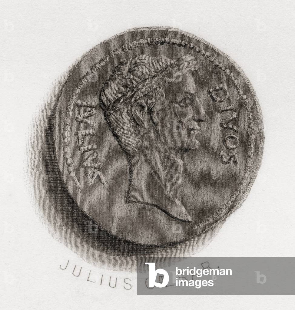 Aureus coin from the era of Gaius Julius Caesar, 100 BC - 44 BC.