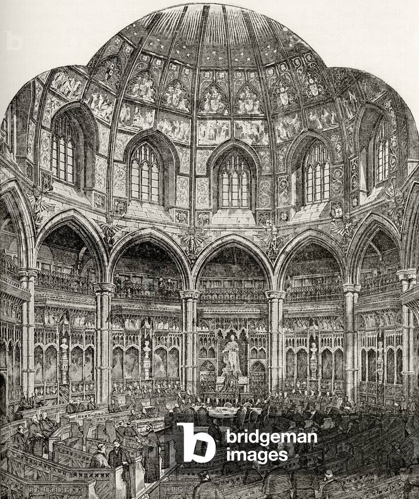 The New Common Council Chamber, Guildhall, from 'London Pictures: Drawn with Pen and Pencil', by Rev. Richard Lovett, published 1890 (litho)