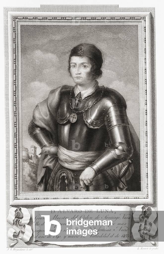 Álvaro de Luna y Jarana, after an etching in Retratos de Los Españoles Ilustres, Madrid, Spain, pub. 1791