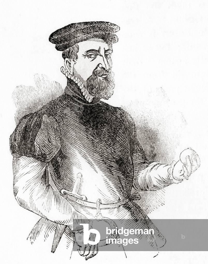 Sir Thomas Gresham the Elder, English merchant and financier, from Old England: A Pictorial Museum, pub. 1847