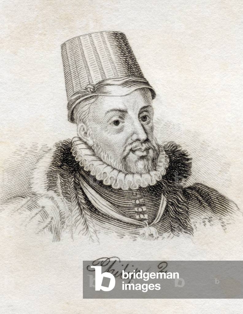 Philip II, from 'Crabb's Historical Dictionary', published 1825 (litho)