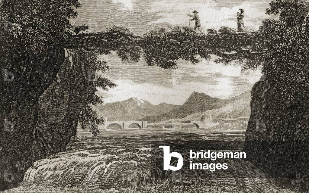Subterranean disappearance of the Rhone near Geneva (litho)