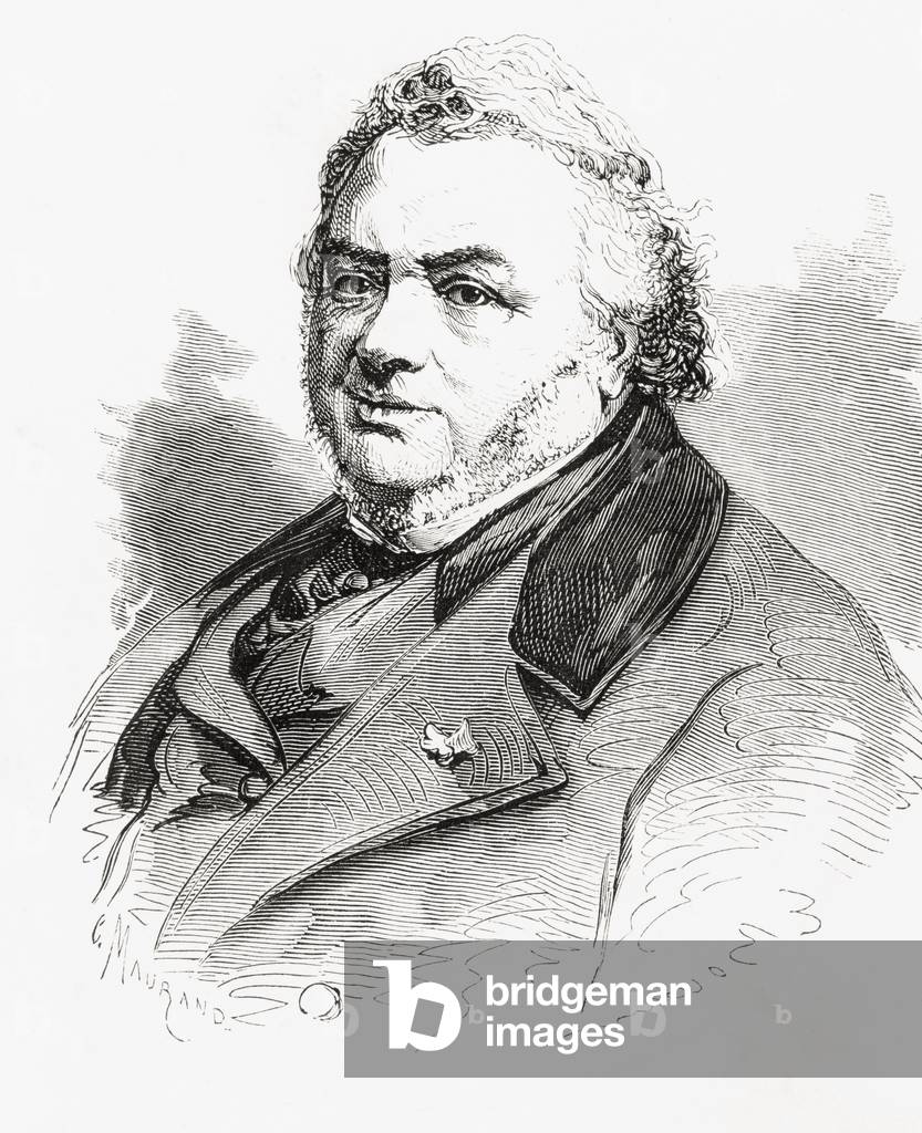 Xavier Boniface Saintine, 1798-1865  French dramatist and novelist, from Album-Evenement, Prime du Journal L'Evenement, pub. 1865