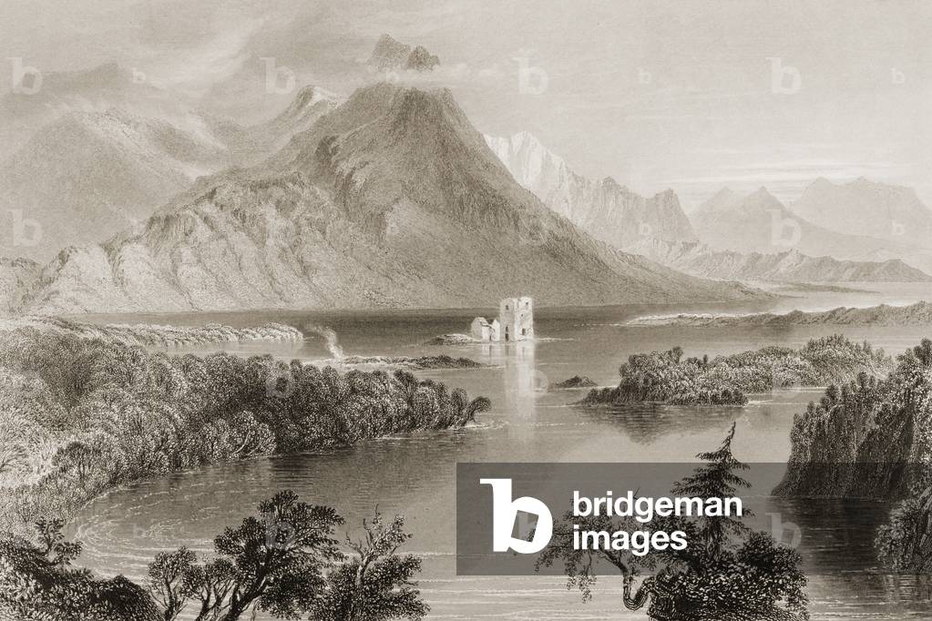 Ballynahinch, Connemara, County Galway, Ireland, from 'Scenery and Antiquities of Ireland' by George Virtue, 1860s (engraving)