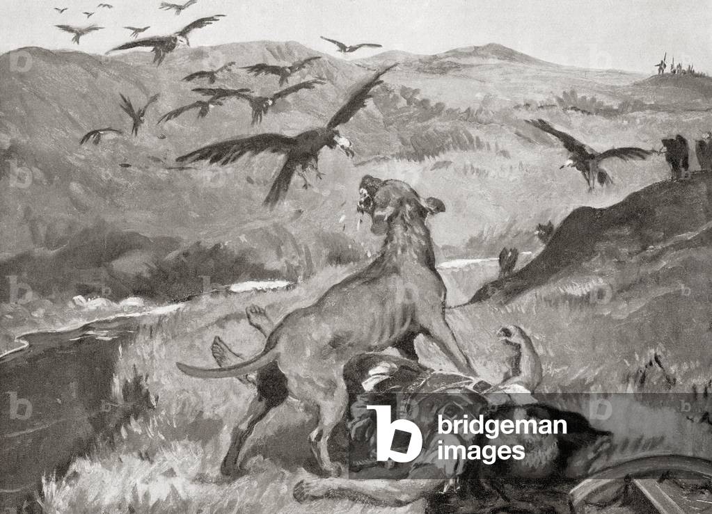 The death of Lysimachus at the Battle of Corupedium, from Hutchinson's History of the Nations, pub. 1915