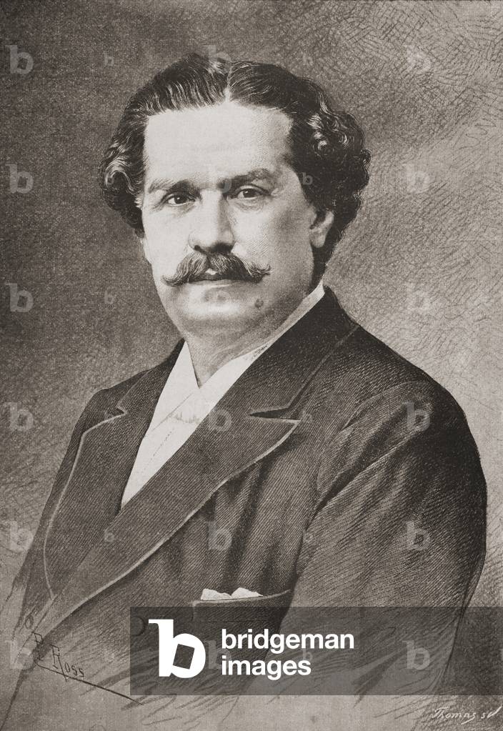 Ernesto Rossi, Italian actor and playwright, from La Ilustracion Iberica, pub. 1884