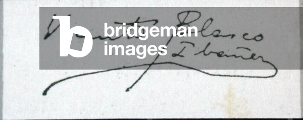 Signature of the novelist (ink on paper)