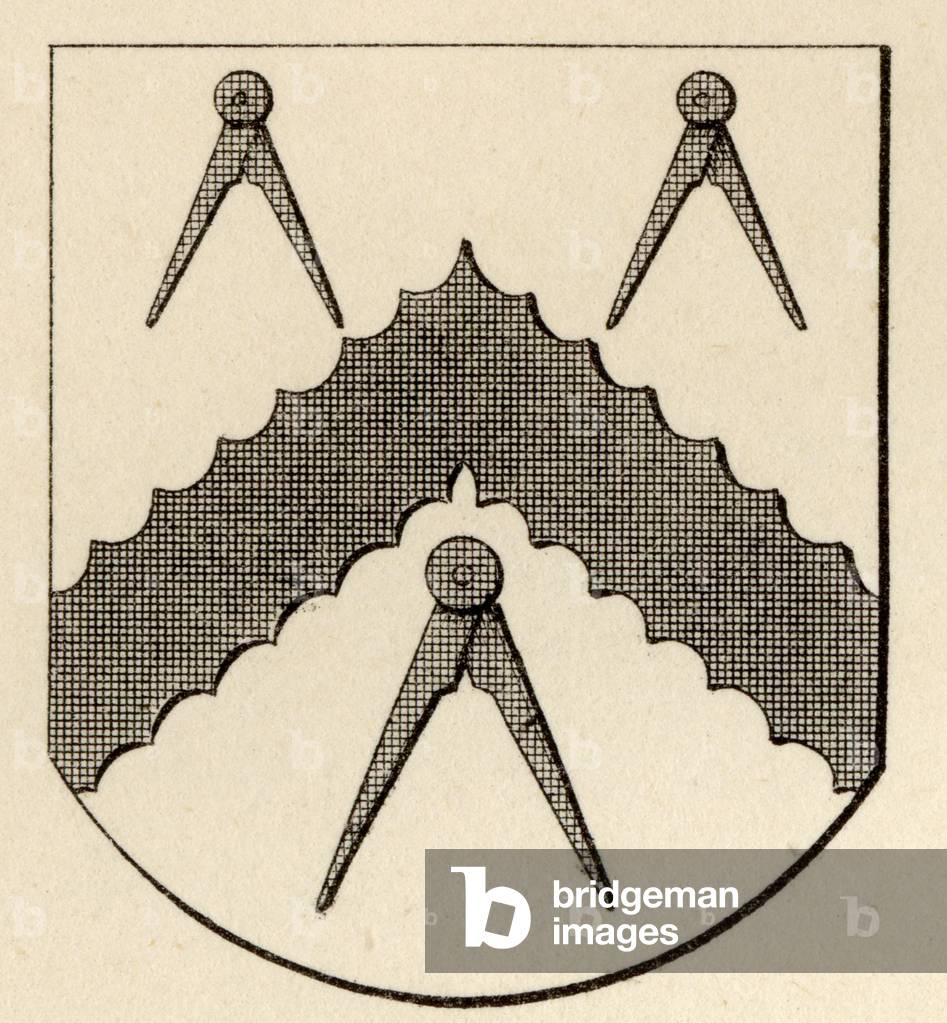 Masonic arms, from 'The History of Freemasonry, volume II', published by Thomas C. Jack, London, 1883 (litho)