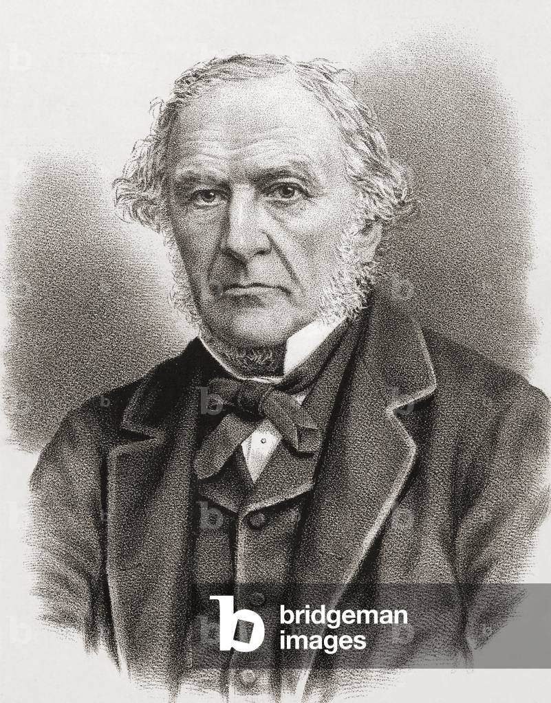 William Ewart Gladstone, 1809-1898.  English statesman and four-time prime minister of Great Britain (1868-74, 1880-85, 1886, 1892-94). From a photograph by Elliott and Fry.