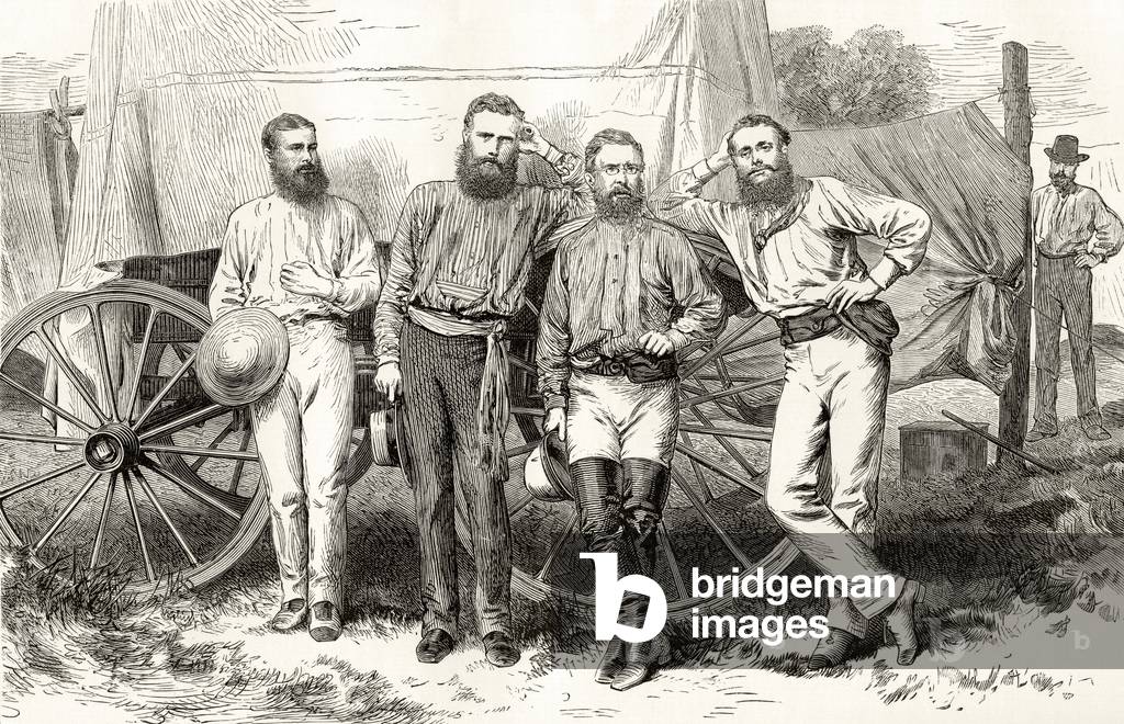 Overland Telegraph Party, c.1872, from 'Australian Pictures' by Howard Willoughby, published by the Religious Tract Society, London, 1886 (litho)