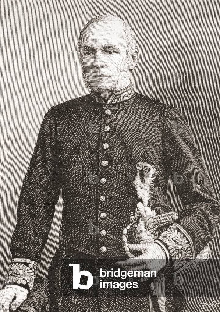 Sir George Osborne Morgan, 1st Baronet, 1826  1897.  Welsh lawyer and Liberal politician.  From The Strand Magazine, published 1896