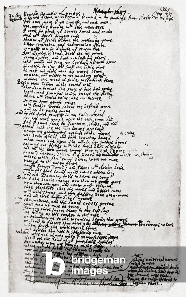 Extract from Lycidas, written in 1637.  A pastoral elegy on the death of his friend Edward King, by John Milton.  From Impressions of English Literature, published 1944.
