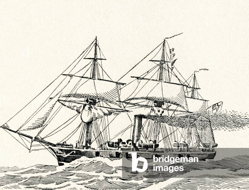 A Prussian steam corvette from 1888