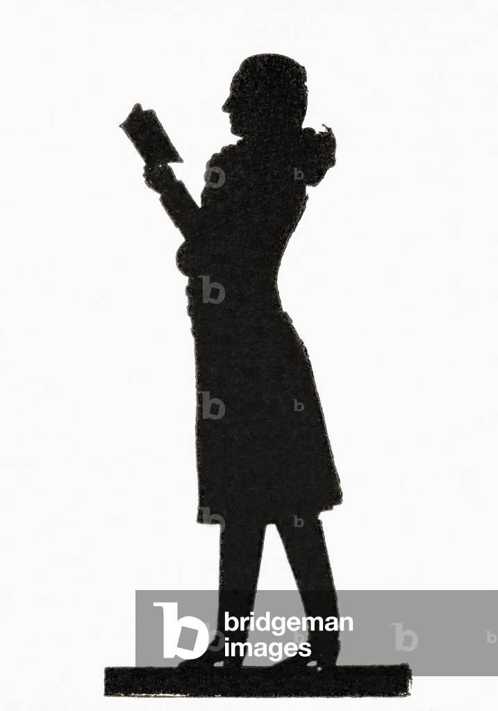 A paper silhouette of Johann Wolfgang von Goethe, from Meyers Lexicon, pub. 1927