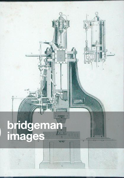 Steam Hammer from 'Cyclopaedia of Useful Arts & Manufactures', edited by Charles Tomlinson, c.1880s (engraving)