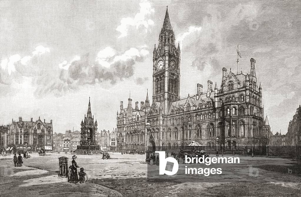 Town Hall, Albert Square, Manchester, from 'Cities of the World', published c.1893 (print)