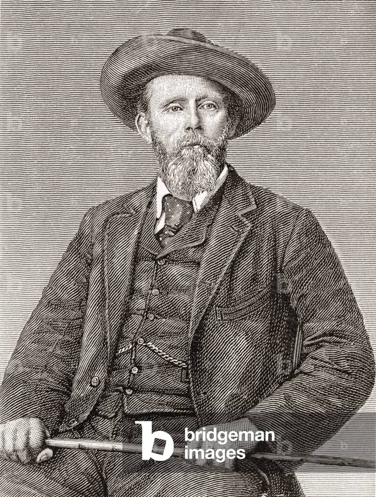 Frederick Courteney Selous, 1851 1917.   British explorer,  hunter, and conservationist.  From The Strand Magazine, published 1896