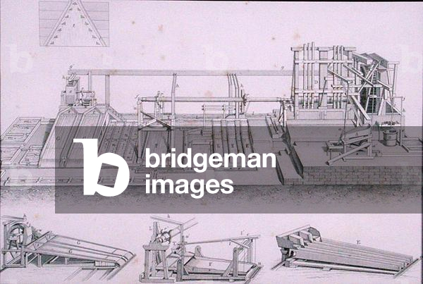 Machinery for Mechanical Preparation of Ores from 'Cyclopaedia of Useful Arts & Manufactures', edited by Charles Tomlinson, c.1880s (engraving)