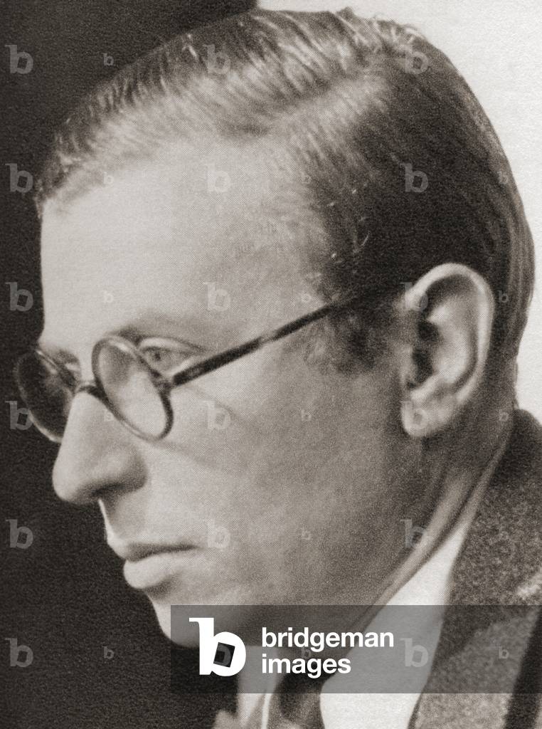 Jean-Paul Sartre, after a contemporary print