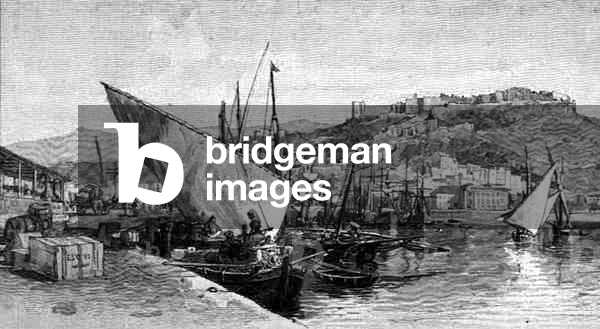 The Harbour, Malaga, Spain, from 'The Picturesque Mediterranean', Volume 3, published by Cassell and Co. Ltd., 1880s-90s (engraving)