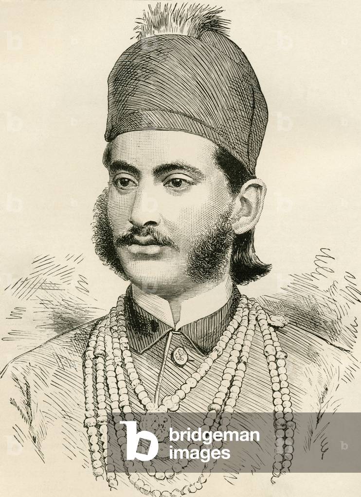 Mahbub Ali Khan, Asaf Jah VI, from 'The World's Inhabitants' by G.T. Bettany, published 1888 (engraving)
