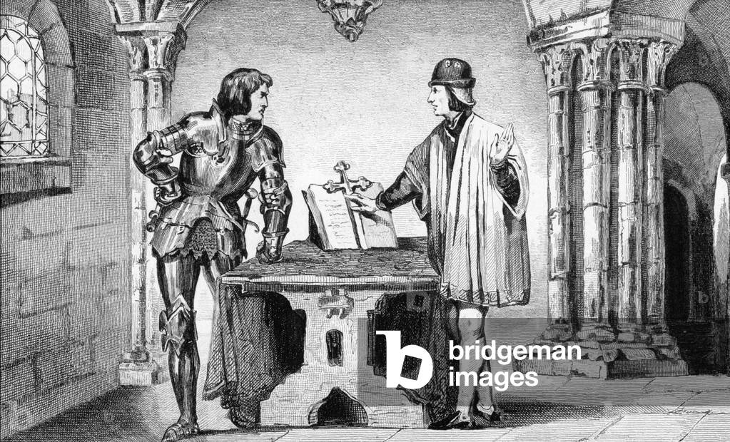 Louis XI (1423-83) held under house arrest by Charles the Bold (1433-77) from 'Histoire de France' by Colart, published c.1840 (engraving)