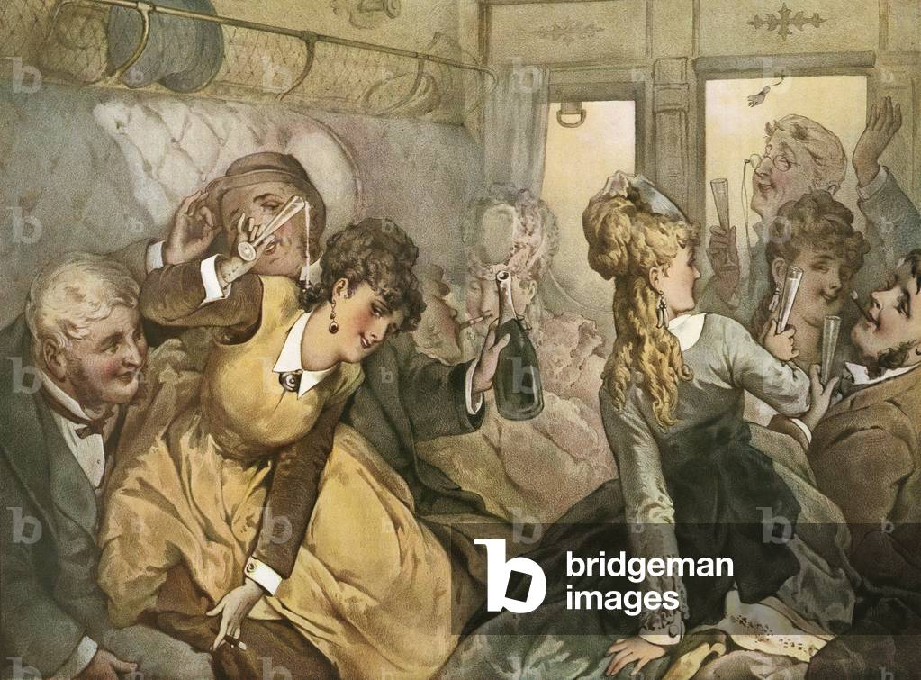 Illustration for Madame Tellier's House written by Maupassant, 1909 (print)