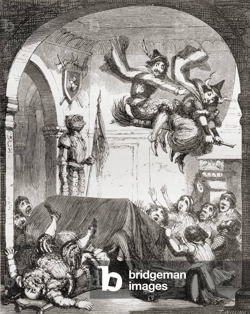 Illustration by George Cruikshank for the poem 'The Witches Frolic', from 'The Ingoldsby Legends or Mirth and Marvels', by Thomas Ingoldsby, published in 1865 (litho)