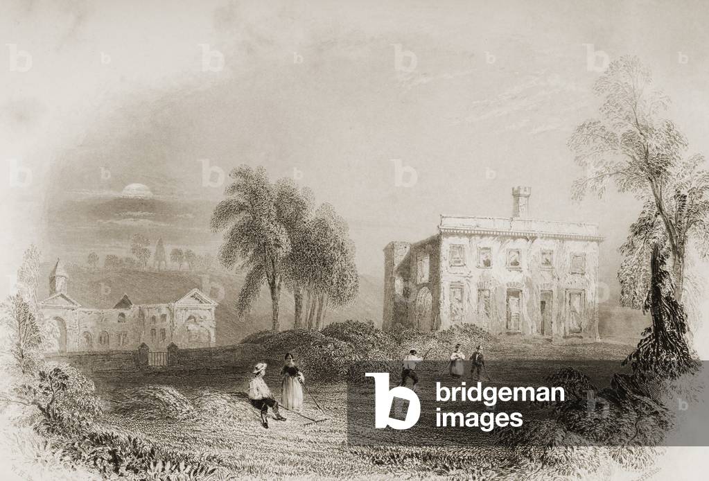 Dangan Castle, County Meath, Ireland, from 'Scenery and Antiquities of Ireland' by George Virtue, 1860s (engraving)